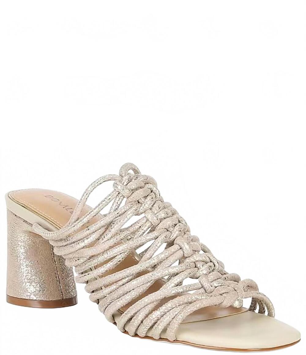 NEW DONALD PLINER women's vyta sandals in platinum